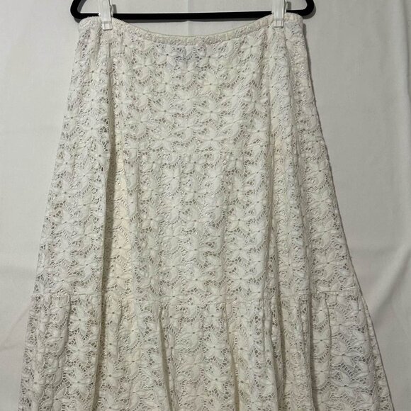 Kasper White Lace Midi Skirt - Picture 1 of 4